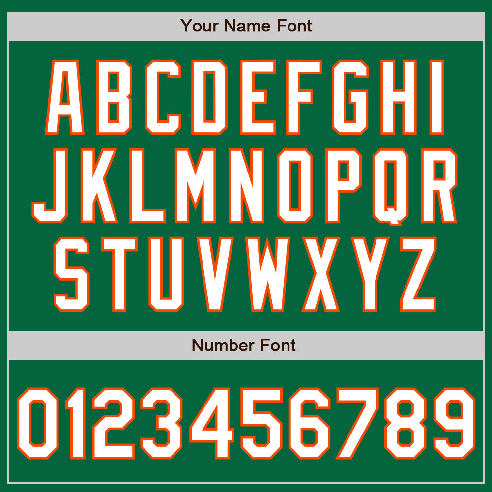 Custom Kelly Green White-Orange Authentic Baseball Jersey - Sky-Custom