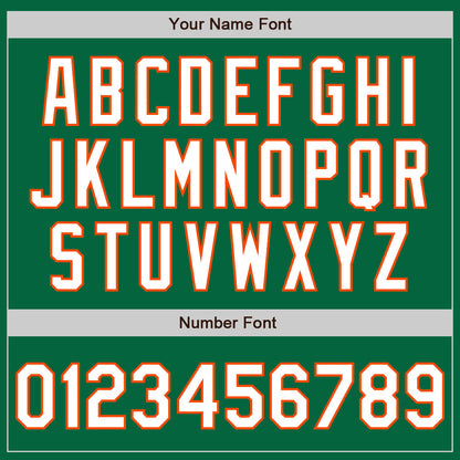 Custom Kelly Green White-Orange Authentic Baseball Jersey - Sky-Custom