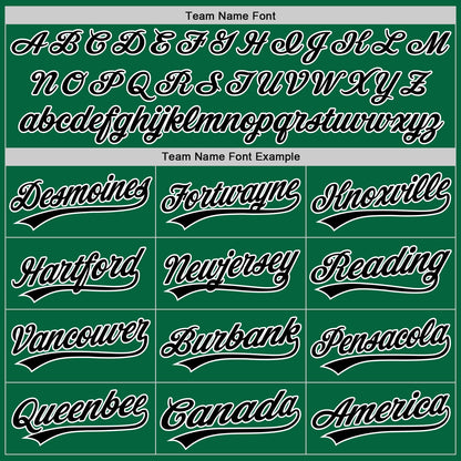 Custom Kelly Green Black-White Authentic Baseball Jersey - Sky-Custom