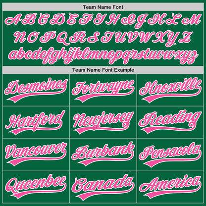 Custom Kelly Green Pink-White Authentic Baseball Jersey - Sky-Custom