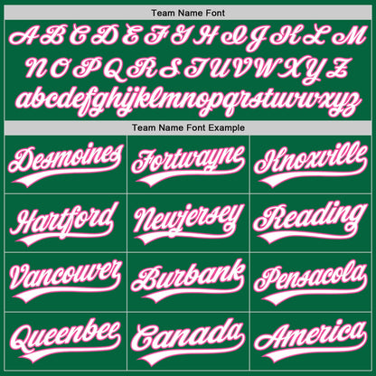 Custom Kelly Green White-Pink Authentic Baseball Jersey - Sky-Custom