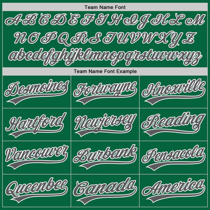 Custom Kelly Green Steel Gray-White Authentic Baseball Jersey - Sky-Custom