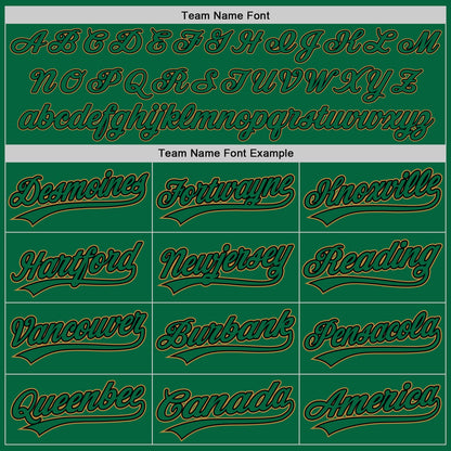 Custom Kelly Green Kelly Green Black-Old Gold Authentic Baseball Jersey - Sky-Custom