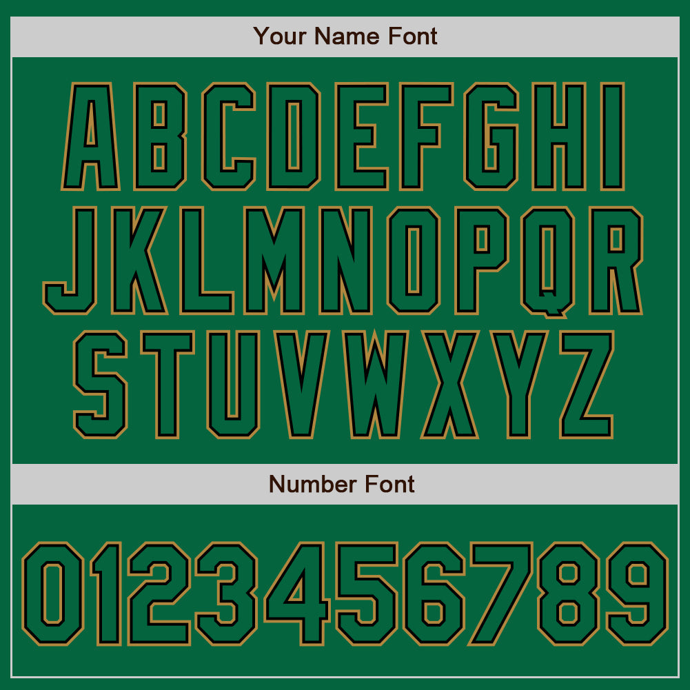 Custom Kelly Green Kelly Green Black-Old Gold Authentic Baseball Jersey - Sky-Custom
