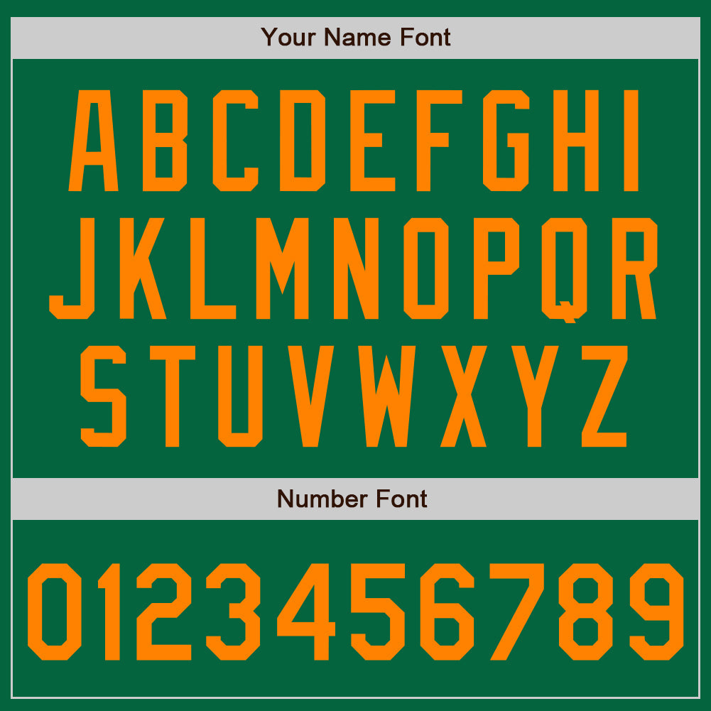 Custom Kelly Green Bay Orange Authentic Baseball Jersey - Sky-Custom