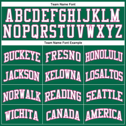 Custom Kelly Green White-Pink Authentic Throwback Basketball Jersey - Sky-Custom