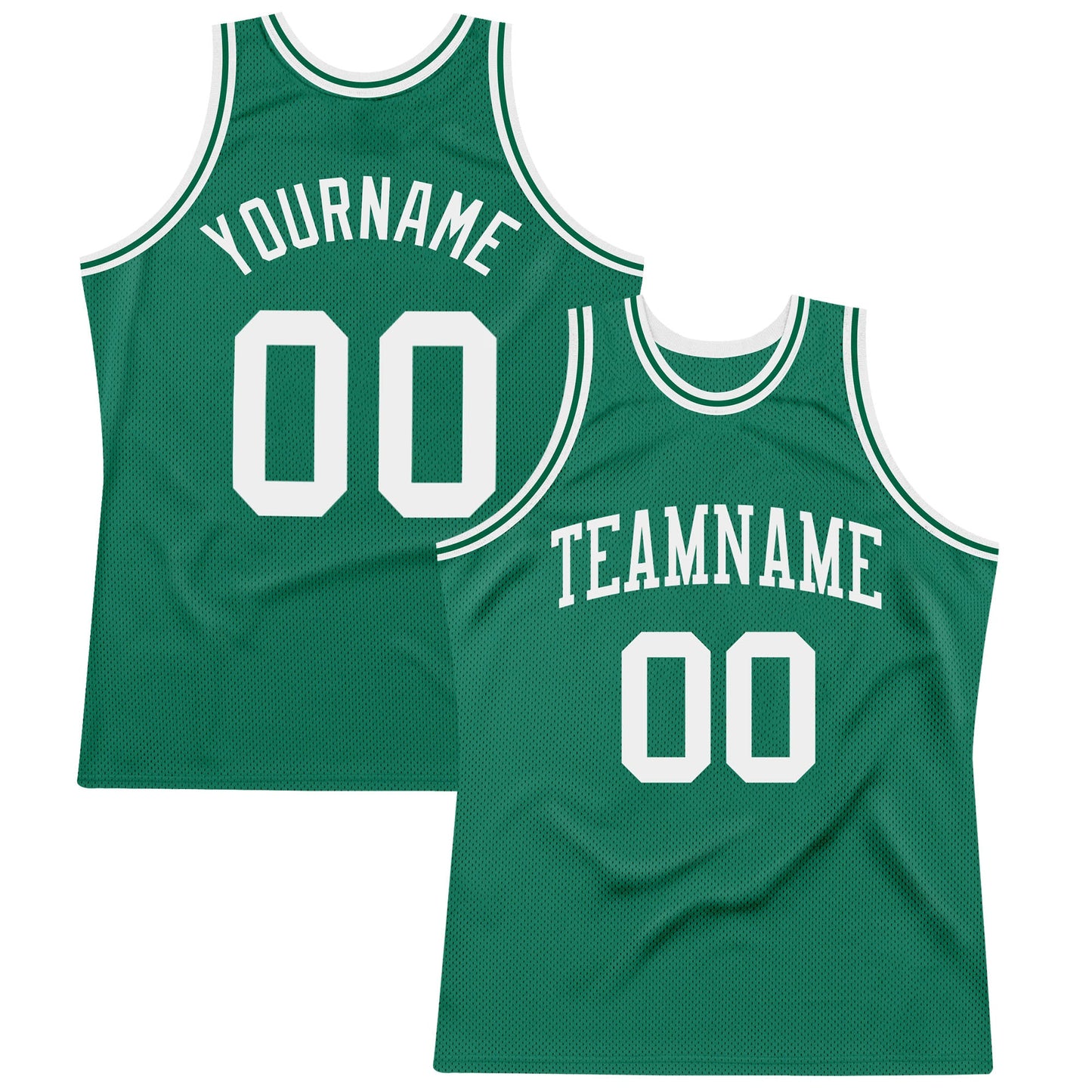 Custom Kelly Green White Authentic Throwback Basketball Jersey - Sky-Custom