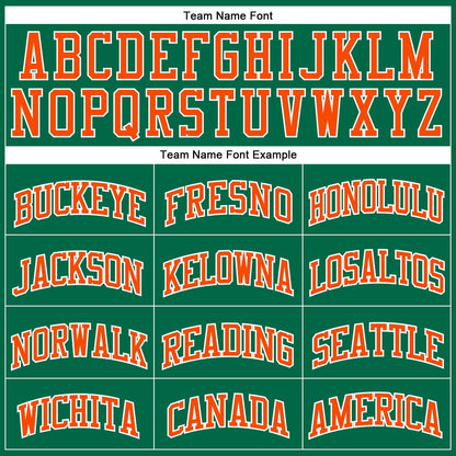 Custom Kelly Green White Pinstripe Orange Authentic Basketball Jersey - Sky-Custom