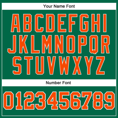 Custom Kelly Green White Pinstripe Orange Authentic Basketball Jersey - Sky-Custom