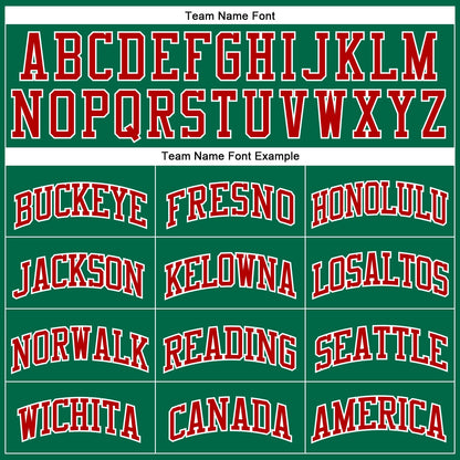 Custom Kelly Green White Pinstripe Red Authentic Basketball Jersey - Sky-Custom