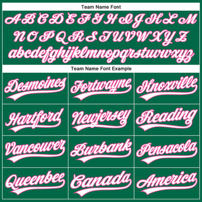 Custom Kelly Green White Pinstripe Pink Authentic Baseball Jersey - Sky-Custom