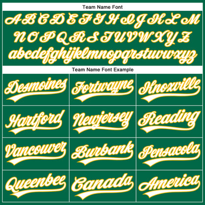 Custom Kelly Green White Pinstripe Gold Authentic Baseball Jersey - Sky-Custom