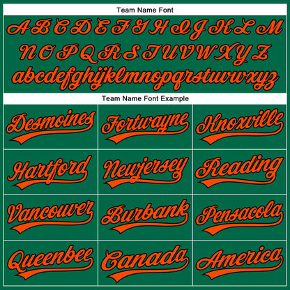 Custom Kelly Green Black Pinstripe Orange Authentic Baseball Jersey - Sky-Custom