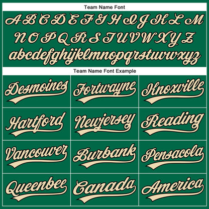 Custom Kelly Green Black Pinstripe City Cream Authentic Baseball Jersey - Sky-Custom