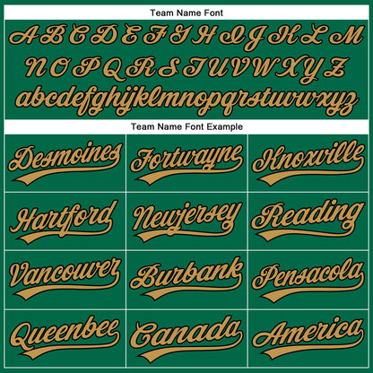 Custom Kelly Green Black Pinstripe Old Gold Authentic Baseball Jersey - Sky-Custom