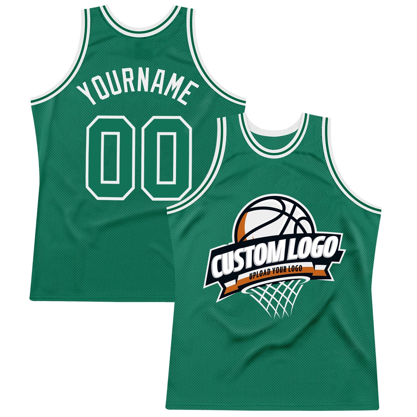 Custom Kelly Green White Authentic Throwback Basketball Jersey - Sky-Custom