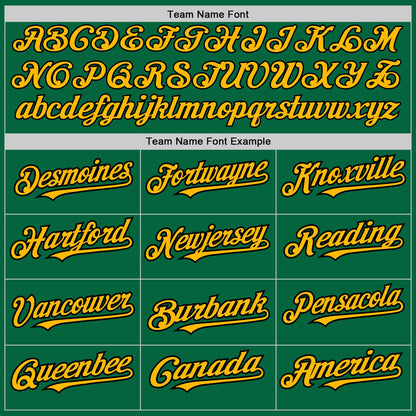 Custom Kelly Green Gold-Black Authentic Baseball Jersey - Sky-Custom