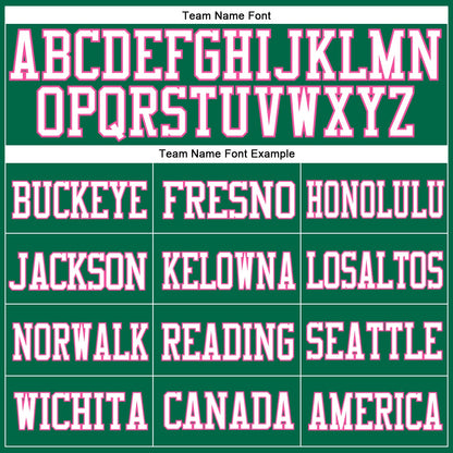 Custom Kelly Green White-Pink Mesh Authentic Football Jersey - Sky-Custom