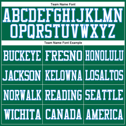 Custom Kelly Green White-Powder Blue Mesh Authentic Football Jersey - Sky-Custom