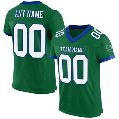 Custom Kelly Green White-Royal Mesh Authentic Football Jersey - Sky-Custom