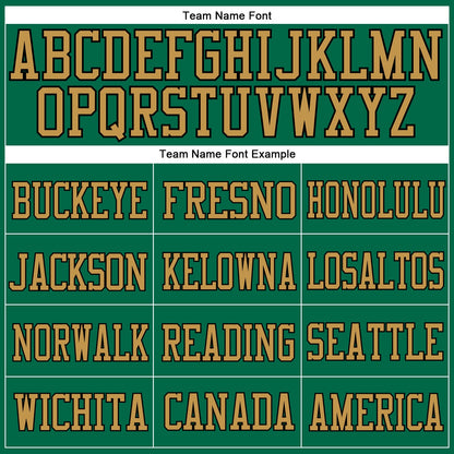 Custom Kelly Green Old Gold-Black Mesh Authentic Football Jersey - Sky-Custom