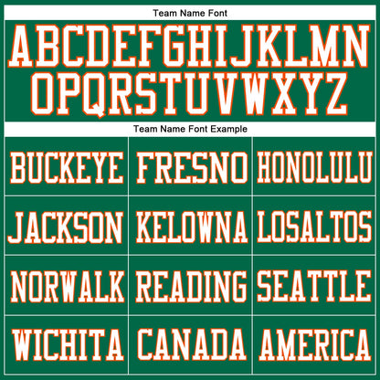 Custom Kelly Green White-Orange Mesh Authentic Football Jersey - Sky-Custom