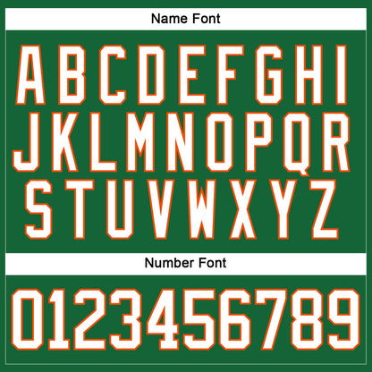 Custom Kelly Green White-Orange Hockey Lace Neck Jersey - Sky-Custom