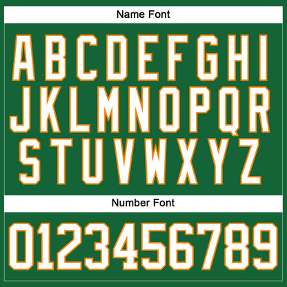 Custom Kelly Green White-Bay Orange Hockey Lace Neck Jersey - Sky-Custom