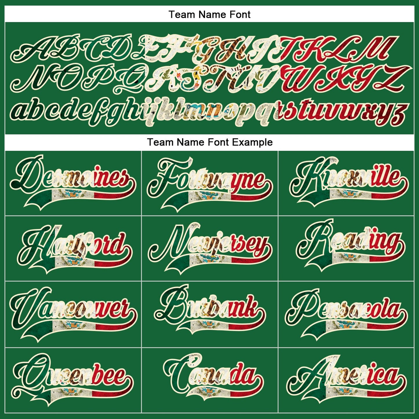 Custom Kelly Green Vintage Mexican Flag Cream-Red Hockey Lace Neck Jersey - Sky-Custom
