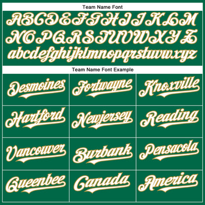 Custom Kelly Green White-Old Gold Authentic Baseball Jersey - Sky-Custom