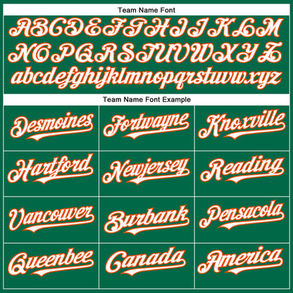Custom Kelly Green White-Orange Authentic Baseball Jersey - Sky-Custom
