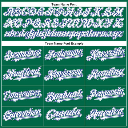 Custom Kelly Green White-Royal Authentic Baseball Jersey - Sky-Custom
