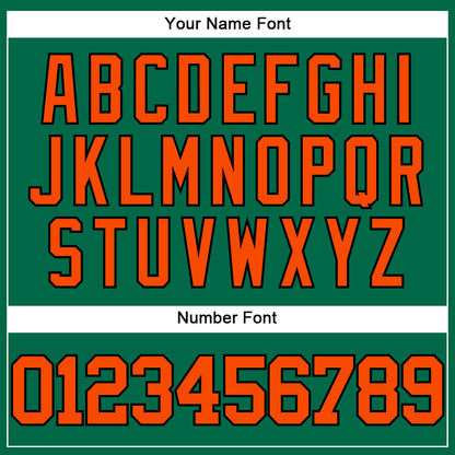 Custom Kelly Green Orange-Black Authentic Baseball Jersey - Sky-Custom