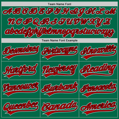 Custom Kelly Green Red-Black Authentic Throwback Baseball Jersey - Sky-Custom