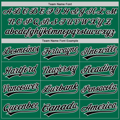 Custom Kelly Green Black-White Authentic Throwback Baseball Jersey - Sky-Custom
