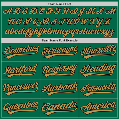 Custom Kelly Green Old Gold-Black Authentic Throwback Baseball Jersey - Sky-Custom