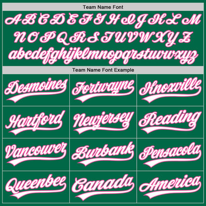 Custom Kelly Green White-Pink Authentic Throwback Baseball Jersey - Sky-Custom