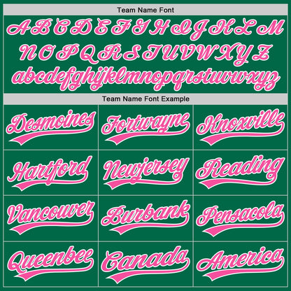 Custom Kelly Green Pink-White Authentic Throwback Baseball Jersey - Sky-Custom