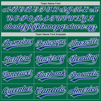 Custom Kelly Green Royal-White Authentic Throwback Baseball Jersey - Sky-Custom