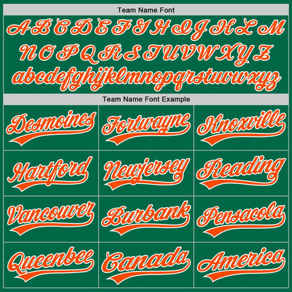 Custom Kelly Green Orange-White Authentic Throwback Baseball Jersey - Sky-Custom