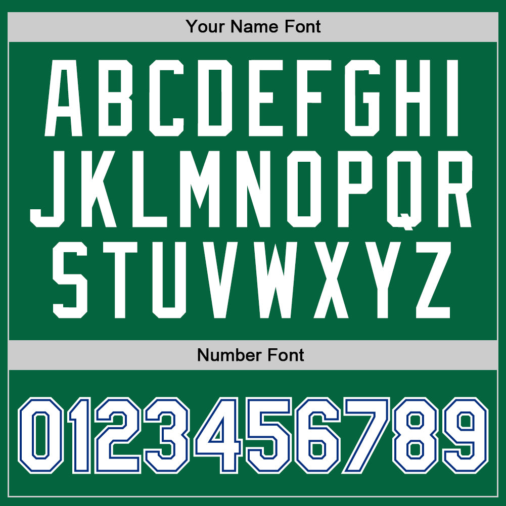 Custom Kelly Green White-Royal Authentic Throwback Basketball Jersey - Sky-Custom