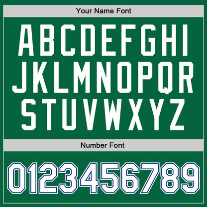 Custom Kelly Green White-Royal Authentic Throwback Basketball Jersey - Sky-Custom