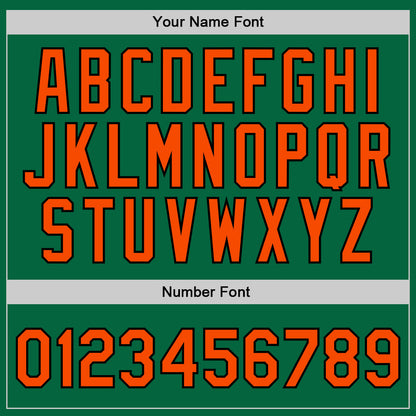 Custom Kelly Green Orange-Black Authentic Throwback Basketball Jersey - Sky-Custom