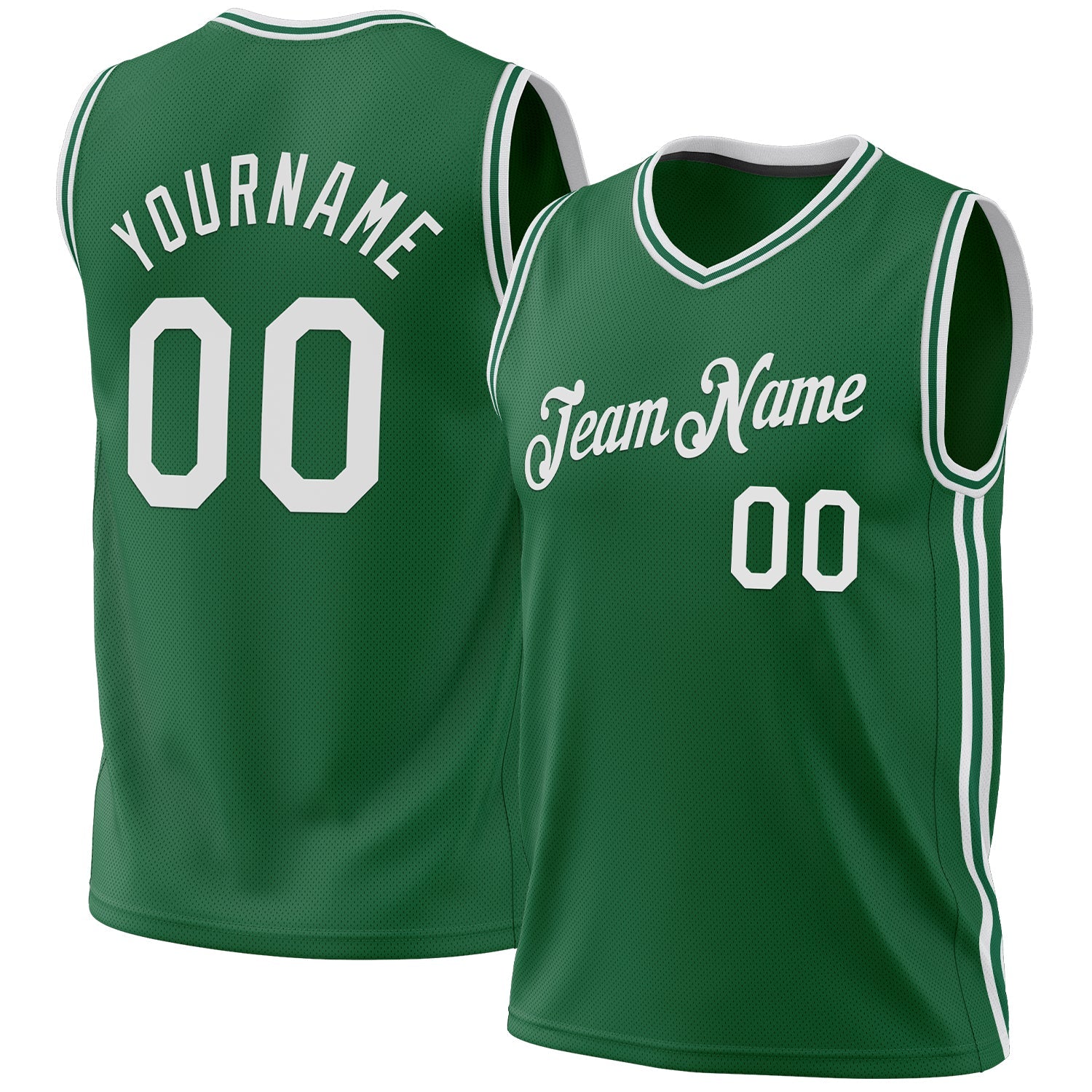Custom Kelly Green White Authentic Throwback Basketball Jersey - Sky-Custom
