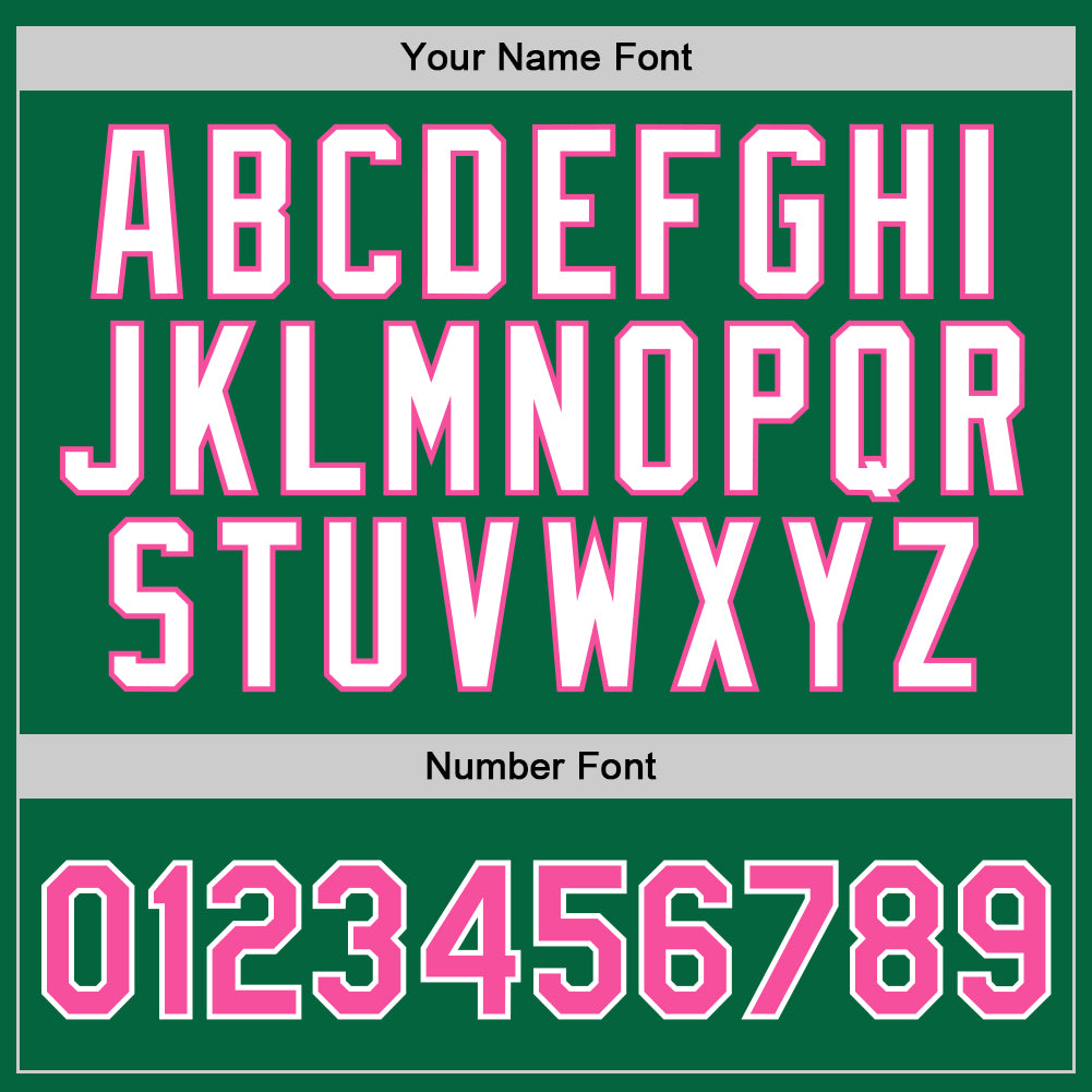 Custom Kelly Green Pink-White Authentic Throwback Basketball Jersey - Sky-Custom