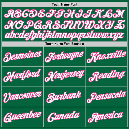 Custom Kelly Green Pink-White Authentic Throwback Basketball Jersey - Sky-Custom