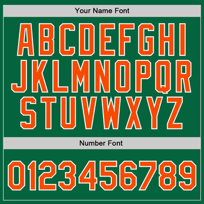 Custom Kelly Green Orange-White Authentic Throwback Basketball Jersey - Sky-Custom