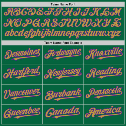 Custom Kelly Green Old Gold-Purple Authentic Baseball Jersey - Sky-Custom
