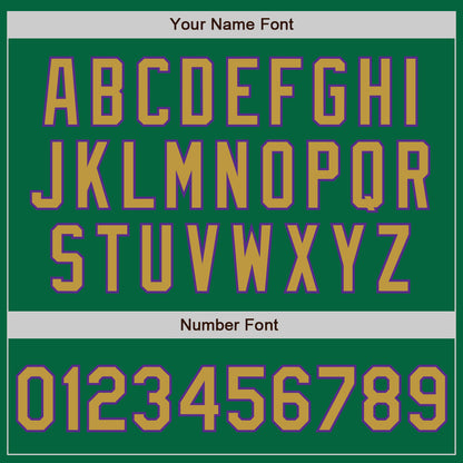 Custom Kelly Green Old Gold-Purple Authentic Baseball Jersey - Sky-Custom