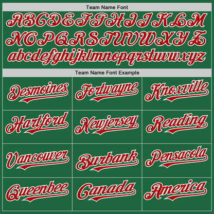 Custom Kelly Green Red-White Mesh Authentic Throwback Baseball Jersey - Sky-Custom
